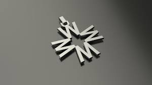 Pinwheel Letter W Necklace 3d Print Model Printed Jewelry Print 3d Printable Models