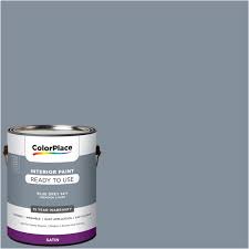 Colorplace Ready To Use Interior Paint Blue Grey Sky 1 Gallon Satin Walmart Com Walmart Com