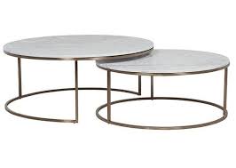 Globewest Elle Round Marble Nest Coffee Tables Nesting Coffee Tables Coffee Table White Marble Round Coffee Table