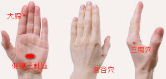 手掌穴道 消化不良穴道按摩 三間 健理三針區 合谷 大腸 okay gesture thumbs up