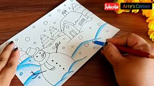 See more ideas about easy drawings, drawings, drawing tutorial. How To Draw Winter Season Scenery Easy Winter Drawing Step By Step How To Draw Snowfall Drawing Youtube