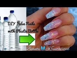 Diy Princess Fake Nails With Plastic Bottle Easy Youtube Fake Nails Diy Fake Nails Fake Acrylic Nails