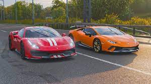Porsche 918 spyder vs ferrari 488 gtb vs lamborghini huracán performante vs mclaren 720s. Fh4 Drag Race Lamborghini Huracan Performante Vs Ferrari 488 Pista Youtube