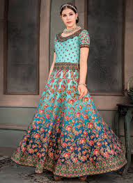 Posted on june 12, 2019september 20, 2019 by admin. Buy Sky Blue N Navy Blue Digital Printed Anarkali Gown Party Wear Digital Print Printed Dresses And Gown Online Shopping Bgwsjssb806b