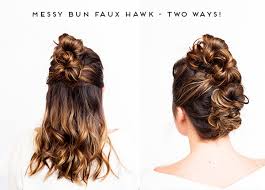 I started by wrapping the hair over my little. Hair Brained Go From Day To Night With This Messy Bun Faux Hawk 2 Ways Paper And Stitch