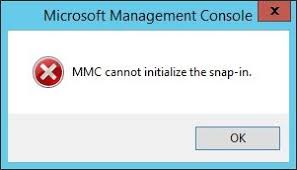 Cannot Initialize The Snap In Error In The Mmc Console
