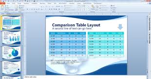 comparison table layouts in powerpoint