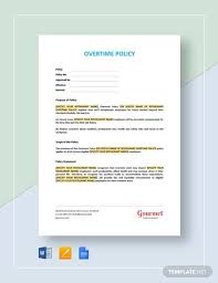 Instantly Download Overtime Policy Template Sample Example In Microsoft Word Doc Google Docs Apple Pages Format Avai In 2020 Policy Template Word Doc Templates