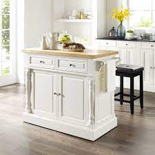 Maybe you would like to learn more about one of these? Oxford Butcher Block Top Kitchen Island In White Finish With Stools Overstock 27192999