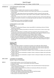 Sales Clerk Resume Samples Velvet Jobs