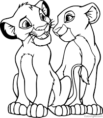 Tattoo lion king coloring pages. Young Simba And Nala Coloring Page Coloringall