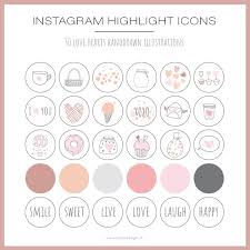 All of the icons have a pink background. Instagram Story Highlight Icons Love Hearts Oops Design Papeterie Web Grafikdesign