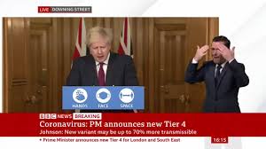 Thank you for hosting me today, prime minister johnson. Bbc News Boris Johnson Announces Christmas Rules Tightened For England Facebook
