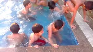 Kids Swim In The Swimming Pool Boys Underwater Fun With Friends Summer Vacation Underwater Fun Pool Boy Kids Swimming