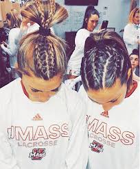 Spring hairstyles should be two things: Athletics Lacrosse College Bestfriendgoals Braids Hair Sporty Hairstyles Volleyball Hairstyles Soccer Hair