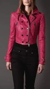 Burberry Cropped Leather Biker Jacket Clothes Leather Jacket Jackets