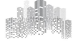 Black And White Abstract Building Background City Skyscrapers Illustration Buildings At Night Urban Scene Abstract Design Element Isolated On White Backgro Pixel Art Design City Illustration Skyscraper