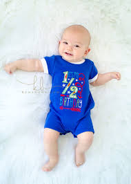 Birthday Dress For Baby Boy 2 Year Old 1 2 Birthday Baby 6 Month Photo Shoot Outfit Blue Romper Half Birthday Red Green Baby Boy Girl Tri Half Birthday Photoshoot Outfits Happy Half Birthday