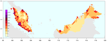 The current population of malaysia in total is 30,267,367, a slight increase from 2013's estimate of 29,791,949. File Malaysia Population Density 2010b Png Wikipedia