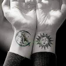 Moon And Sun Minimalist Tattoo Sun Tattoos Moon Sun Tattoo Tattoos