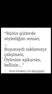 Butun Siirlerde Soyledigim Sensin Sezai Karakoc Ilham Veren Alintilar Alintilar Ozlu Sozler