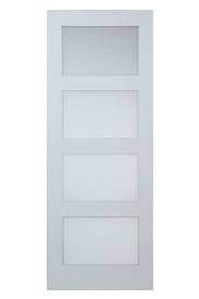32x80 4 Lite Shaker French Door Primed With Satin White Privacy Glass The Home Depot Canada French Doors Interior Doors Interior French Doors