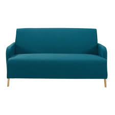 Il divano è il cuore del soggiorno, perché riesce da solo a definire lo stile e creare l'atmosfera. 2 Sitzer Sofa Mit Petrolblauem Stoffbezug Adam Maisons Du Monde