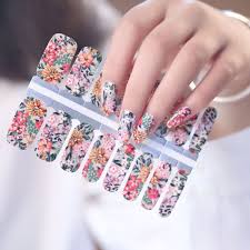 wholesale korean nail art designs solid colors adhesive nail polish stickers nail art designs nail art nail polish strips