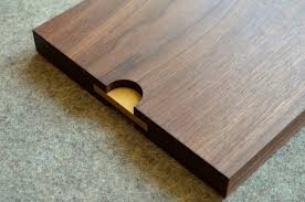 Walnut Serving Tray With Brass Inlayed Handles Size Medium Handmade Serving Tray Inlay Brass
