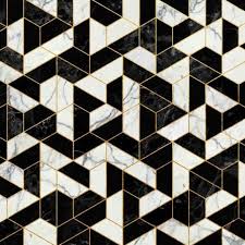 Black And White Geometric Tile Geometric Black White And Gold Tiles Hexagon Pattern Black And White Marble Pattern