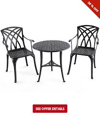 Cast aluminum patio bistro furniture set. Antique Bronze Nuu Garden Outdoor 3 Piece Cast Aluminum Patio Bistro Set With 26 Round Table And Arm Chairs Scd001 01 Bistro Sets Patio Lawn Garden Rayvoltbike Com