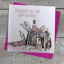 Birthday cards which are homemade are easy to make and its also fun. Amazon Com White Cotton Cards Daughter In Law Happy Handmade Birthday Card With Make Up Bag Design E64 Dil Kitchen Dining