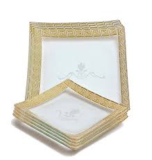 Shop online on walmart.ca today! Gac Square Tempered Glass Dinnerware Set Service For 6 Dessert Plates And Dinner Plates Plus Bonus Glass Rectangular Platter Break And Chip Resistant Oven Microwave And Dishwasher Safe Buy Online