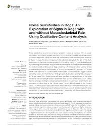 Pdf Noise Sensitivities In Dogs An Exploration Of Signs In Dogs With And Without Musculoskeletal Pain Using Qualitative Content Analysis