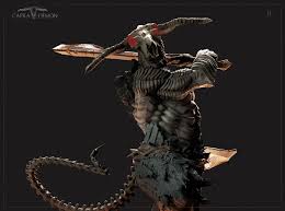 Dark Souls Capra Demon By Jared Haleyan Interpretation Of The Capra Demon From Ds1 Trying To Include More Features From The 2d Artwork Dark Souls Demon Artwork