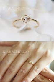 14k Pure Gold Japanese Vintage Diamond Ring Solid Gold Jewelry Pure Gold Jewellery Princess Diamond Ring