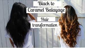Colorful balayage for dark hair. Black To Caramel Balayage Ombre Hair Transformation Youtube