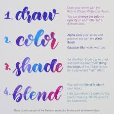 Watercolor Calligraphy Brushes For Procreate Lettering Lettering Tutorial Procreate Lettering