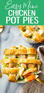 These Super Easy Mini Chicken Pot Pies Are A Healthier Lighter Version Of Your Favourite Co Mini Chicken Pot Pies Chicken Pot Pie Mini Chicken Pot Pie Recipes