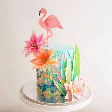 Image May Contain Flower And Plant Flamingo Cake Hawaiian Cake Themed Cakes