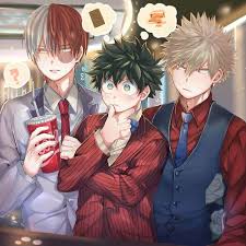 Midoriya Bakugou And Todoroki My Hero Academia Cred To Author Animasi Gambar Manga Gambar Anime