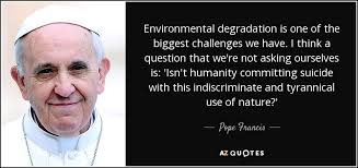 Pope Francis quote: Environmental degradation is one of the ... via Relatably.com