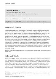 Hayden, Robert” (America's first Black poet laureate). Oxford Research  Encyclopedia (2019)