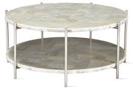 White Round Two Tier Coffee Table