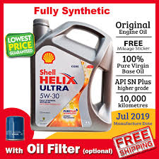 Semi synthetic oil or fully synthetic oil? Shell Helix Ultra 5w 30 4l Fully Synthetic Engine Oil 5w30 With Oil Filter Castrol Petronas Mobil Vtag Mizu Liqui Mol Shopee Malaysia