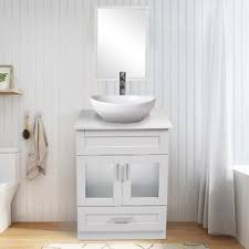Ariel single sink bathroom vanity base cabinet in white with 2 soft closing doors and 4 full extension dovetail drawers | built in toe kick | 48 x 21.5 x 34.5 5.0 out of 5 stars 10 $884.00 $ 884. Wayfair Vessel Sink Vanities You Ll Love In 2021