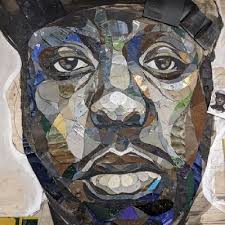 I'm thrilled to have been asked to be the subject of award winning artist Matt  Small's piece for #ActonUnframed. It's a large scale metal mosaic piece  made from recycled materials which will