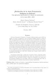 The demographic characteristics of the population of bolivia are known from censuses, with the first census undertaken in 1826 and the most recent in 2012. Pdf Reduccion De La Auto Pertenencia Indigena En Bolivia Una Aplicacion Experimental En El Diseno De Cuestionarios De Los Censos 2001 Y 2012