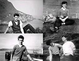 Two strapping young lads from Liverpool, England. George Harrison and Paul  McCartney were the first two future Beatles to actually meet, and they  became fast friends when Paul noticed George and his