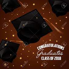 Graduation fondant cake with hat and gown on dark background. Hats On Brown Background With Stars Congratulations Graduation Royalty Free Cliparts Vectors And Stock Illustration Image 112380559